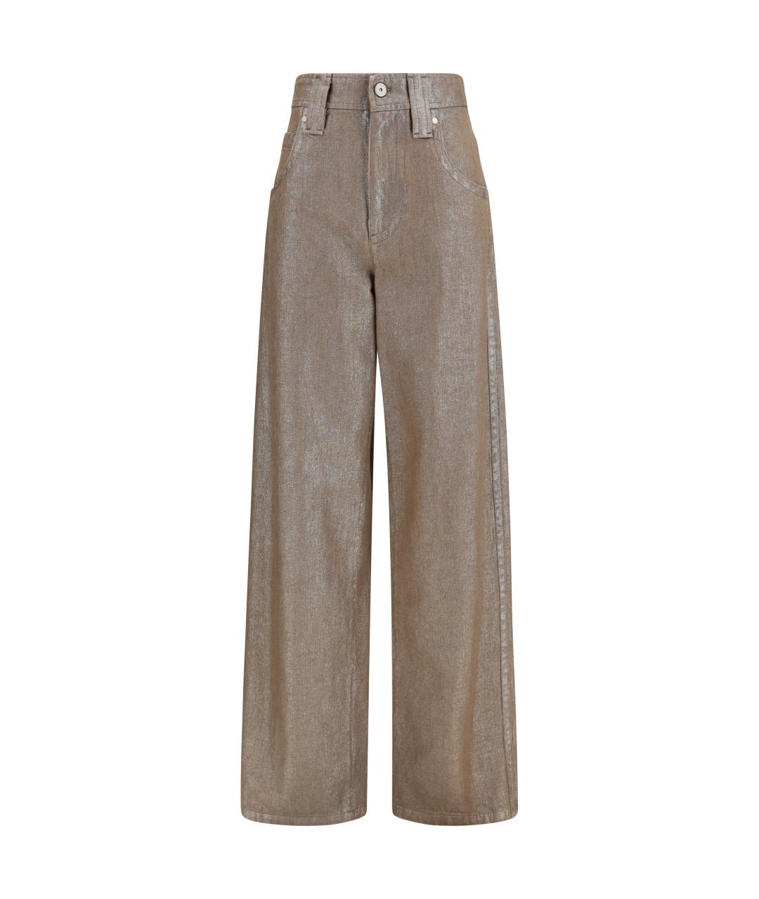 BRUNELLO CUCINELLI Бежевые хлопковые прямые джинсы, фото 1