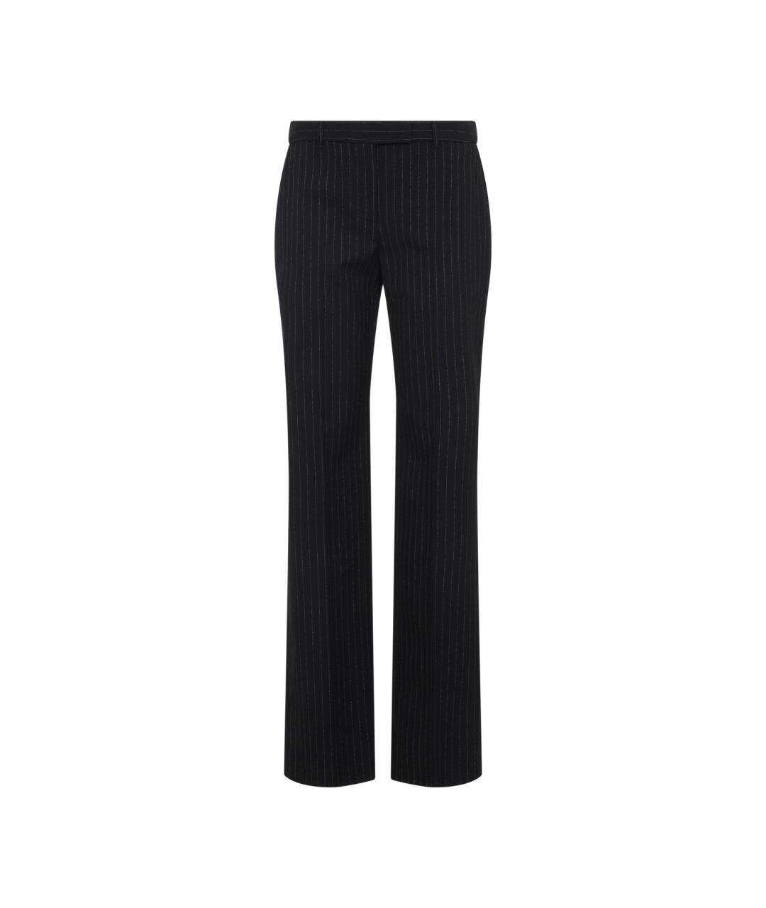 ALEXANDER MCQUEEN Черные шерстяные прямые брюки, фото 2