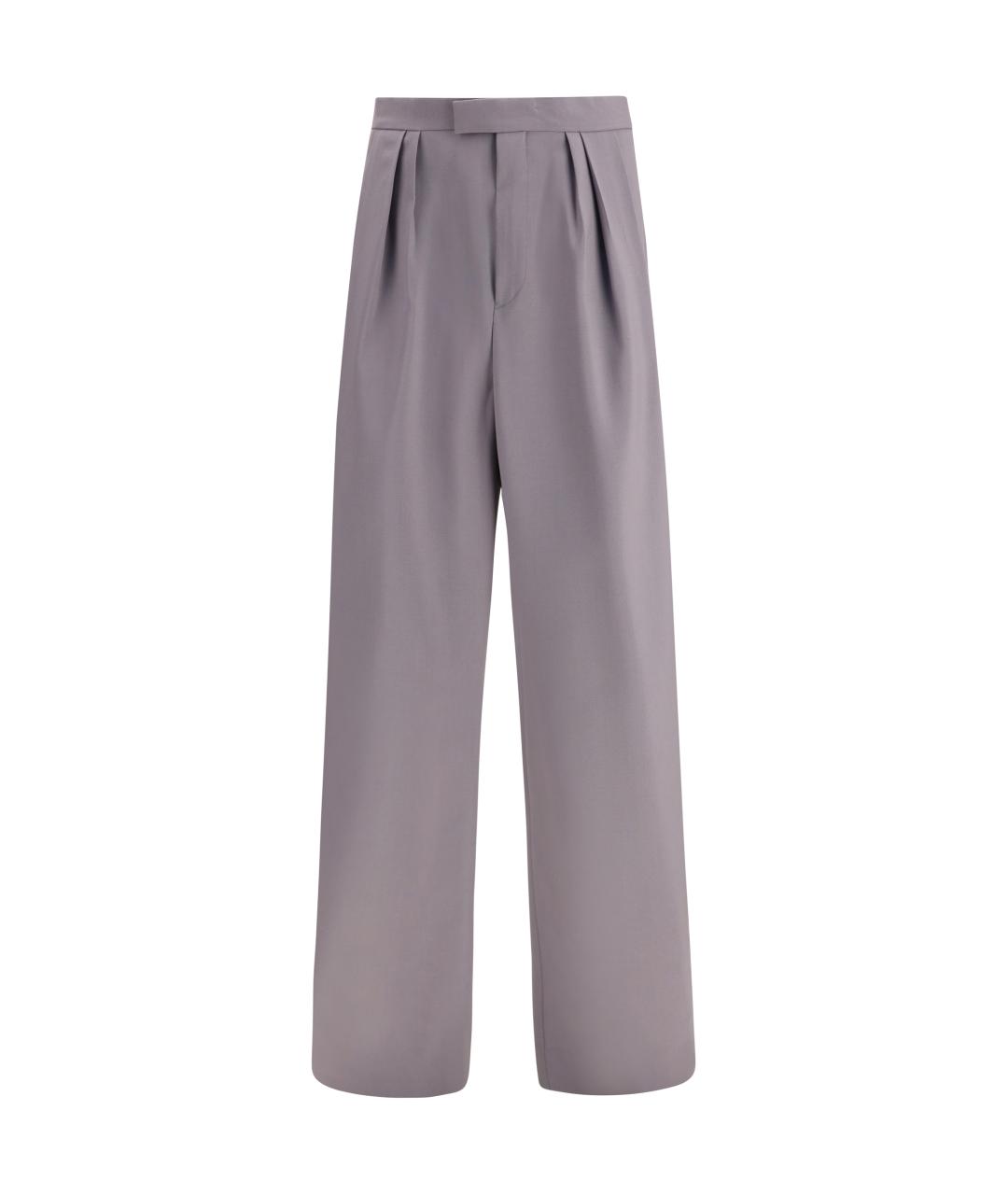 DRIES VAN NOTEN Серые шерстяные повседневные брюки, фото 5