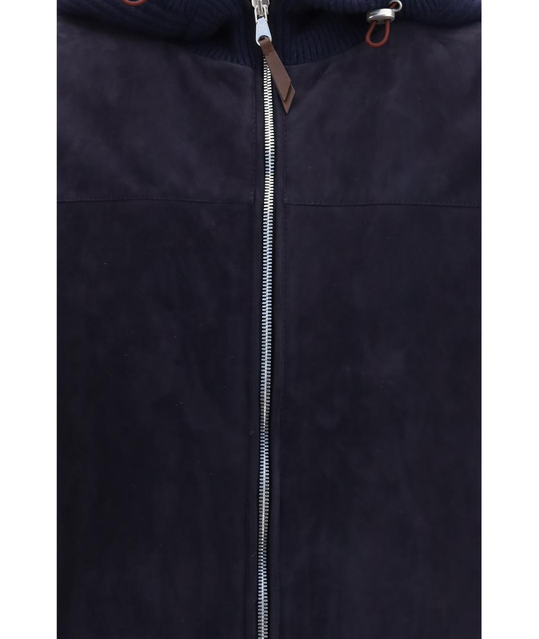 BRUNELLO CUCINELLI Темно-синяя замшевая куртка, фото 3