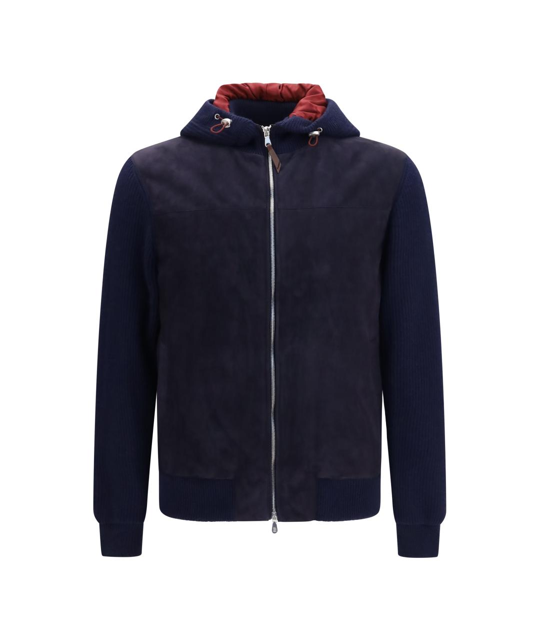 BRUNELLO CUCINELLI Темно-синяя замшевая куртка, фото 4
