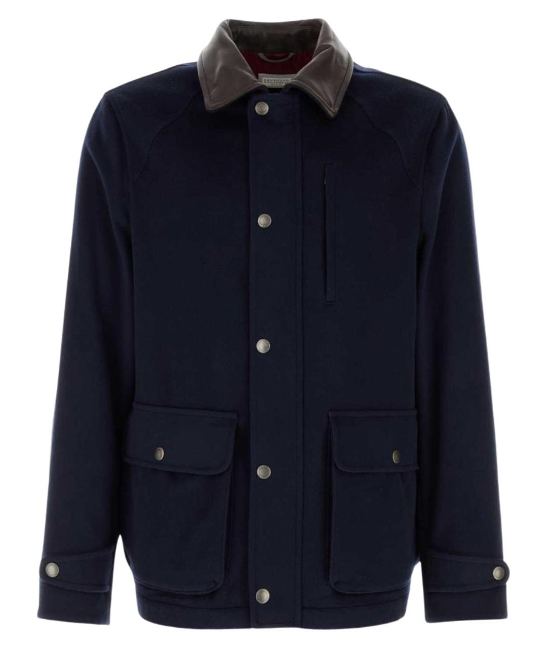 BRUNELLO CUCINELLI Темно-синяя шерстяная куртка, фото 1