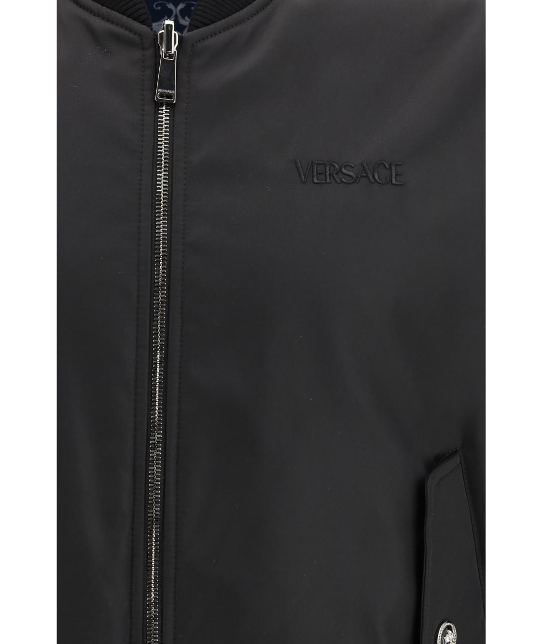 VERSACE Черная полиамидовая куртка, фото 5