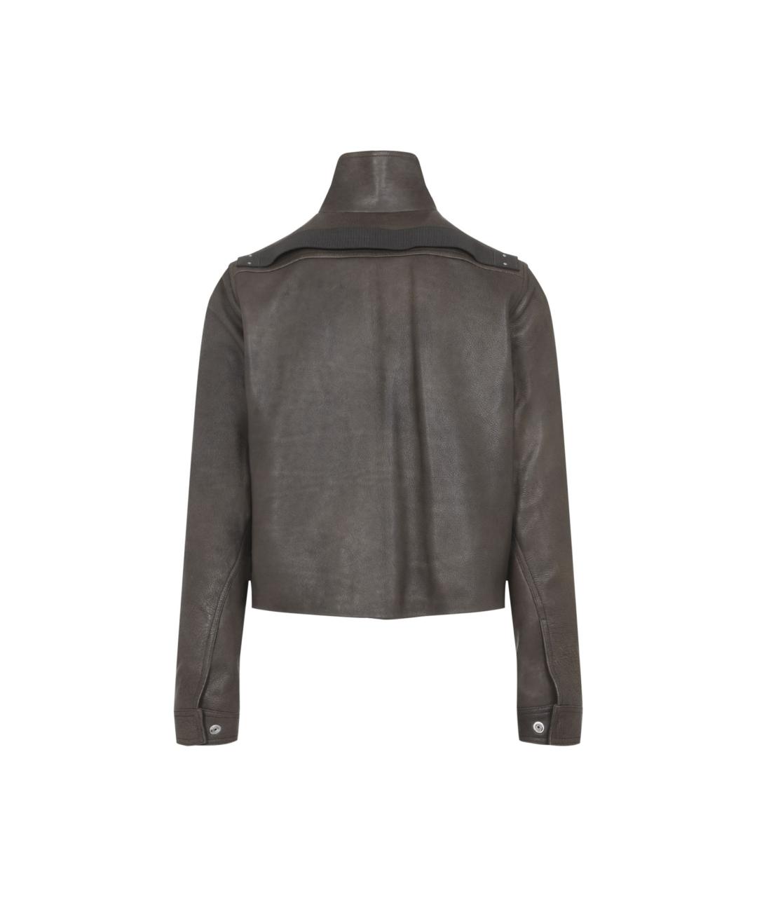 RICK OWENS Черная кожаная куртка, фото 2