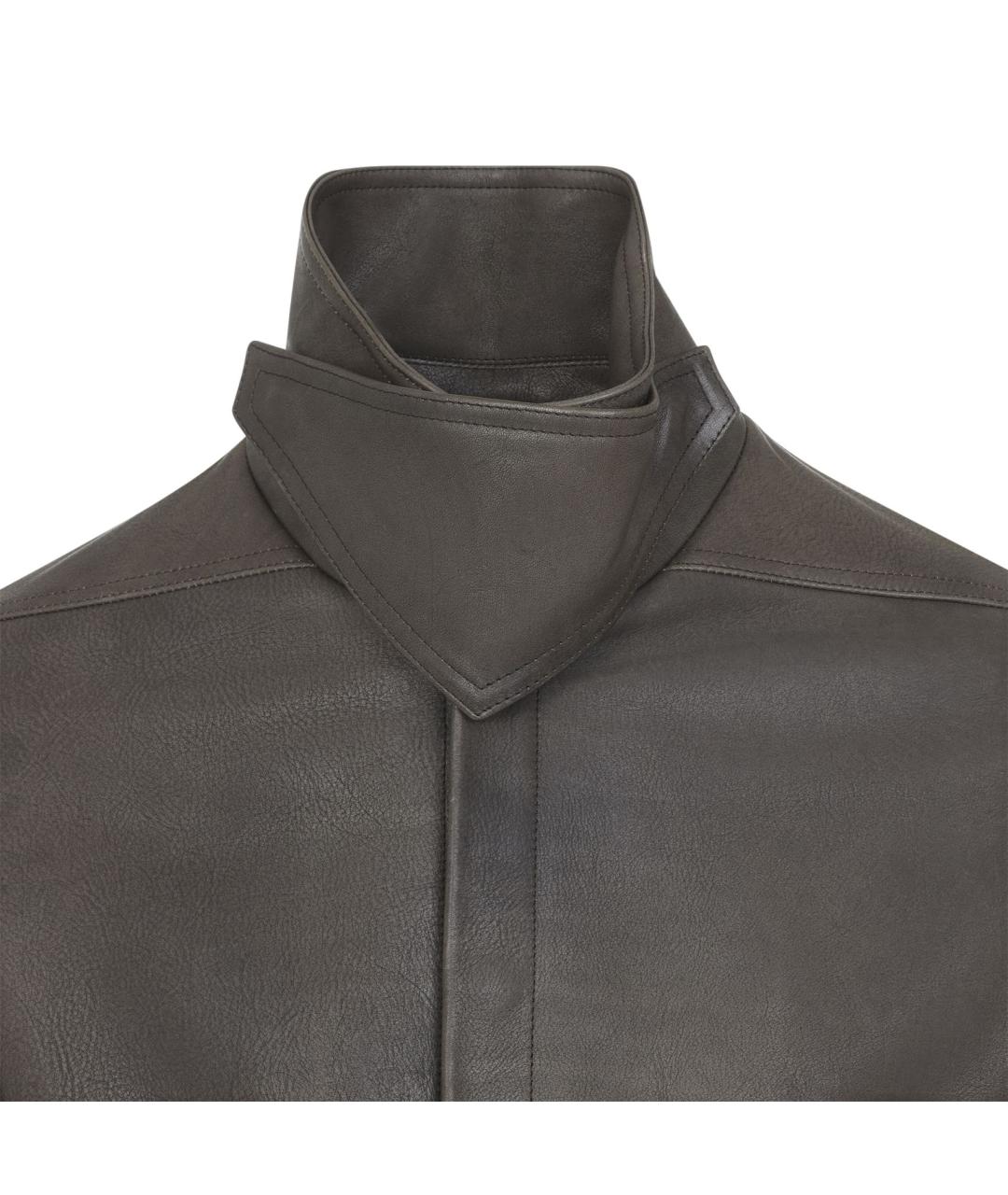 RICK OWENS Черная кожаная куртка, фото 4