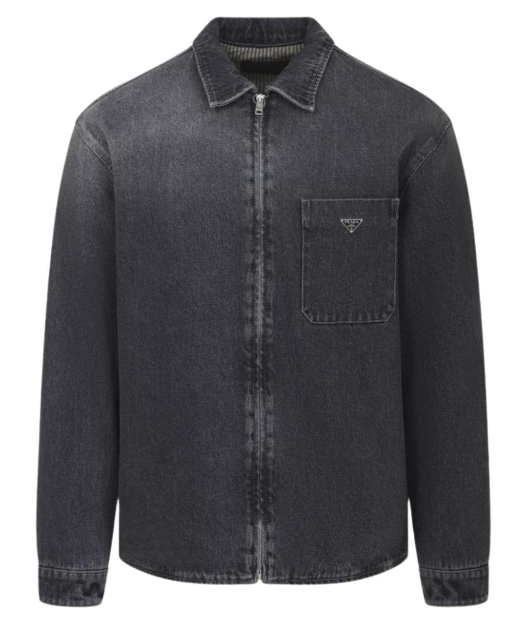 PRADA Черная деним куртка, фото 1