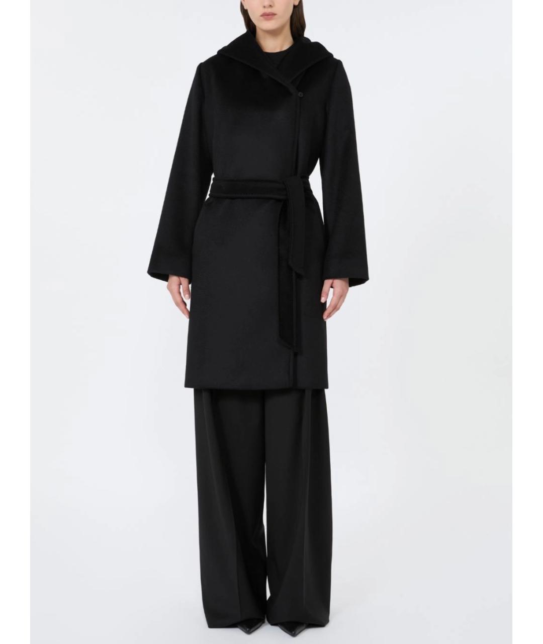 MAX MARA STUDIO Черное шерстяное пальто, фото 5