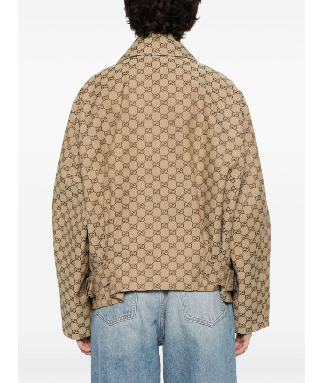 GUCCI Бежевая хлопковая куртка, фото 5