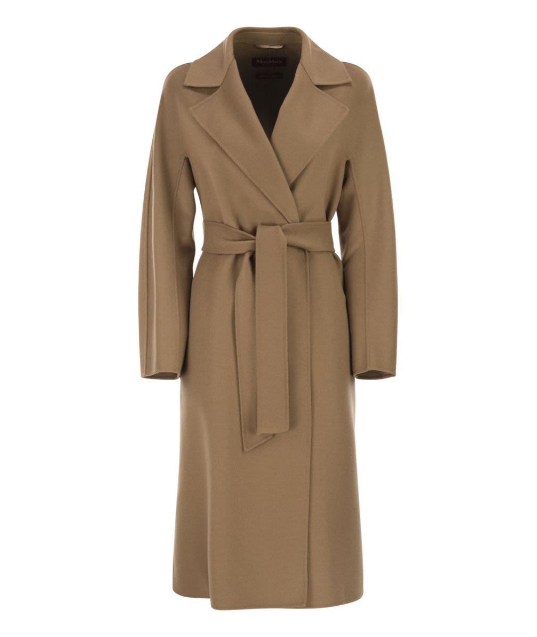 MAX MARA STUDIO Бежевое шерстяное пальто, фото 2