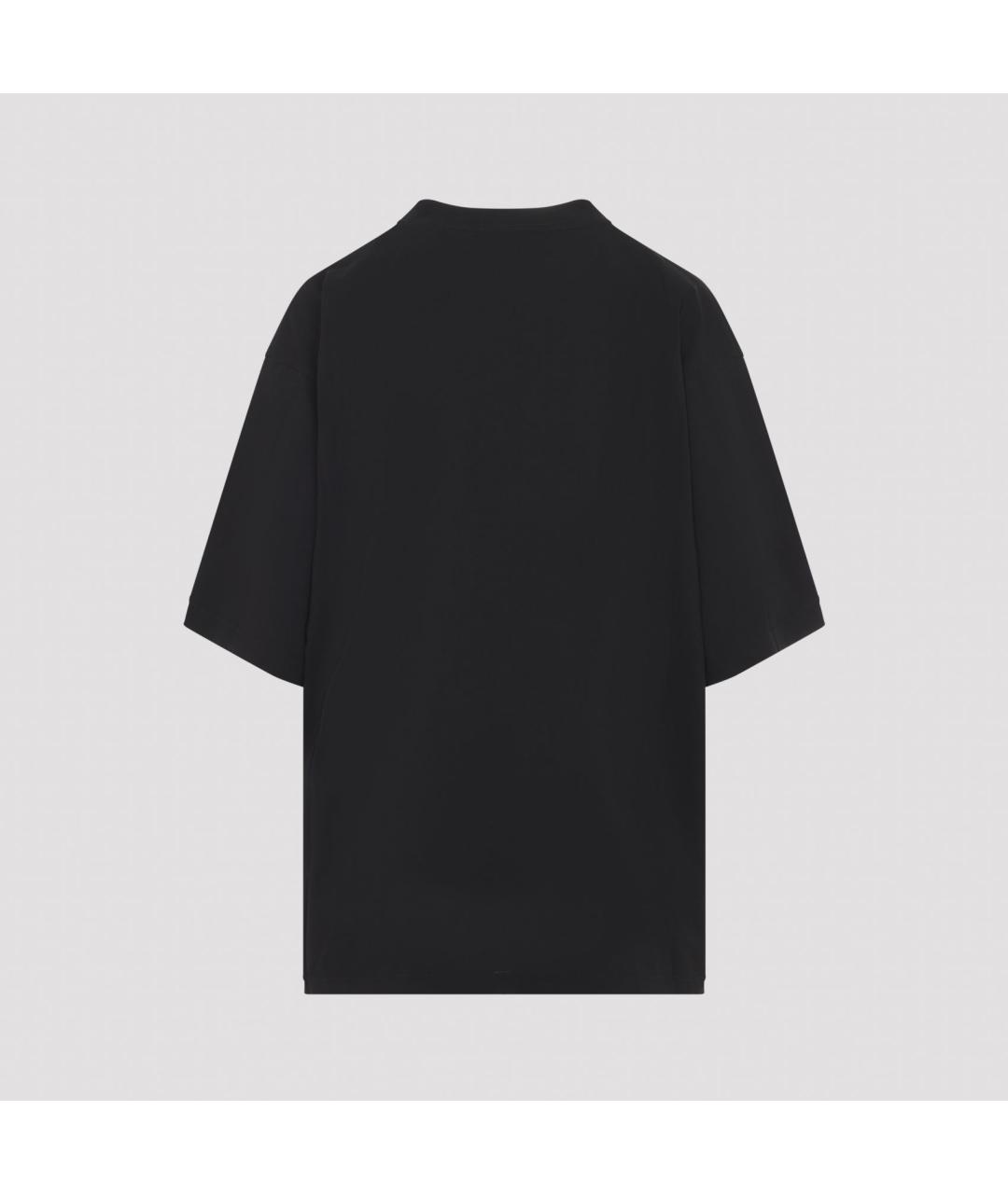 BALENCIAGA Черная хлопковая футболка, фото 2