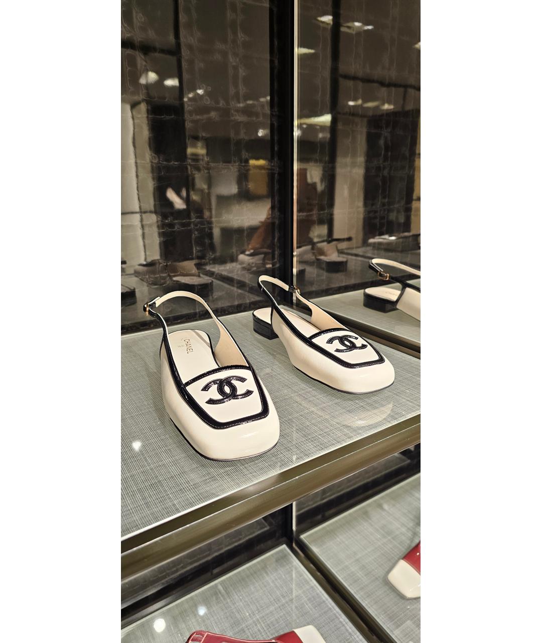 CHANEL Белые кожаные туфли, фото 2
