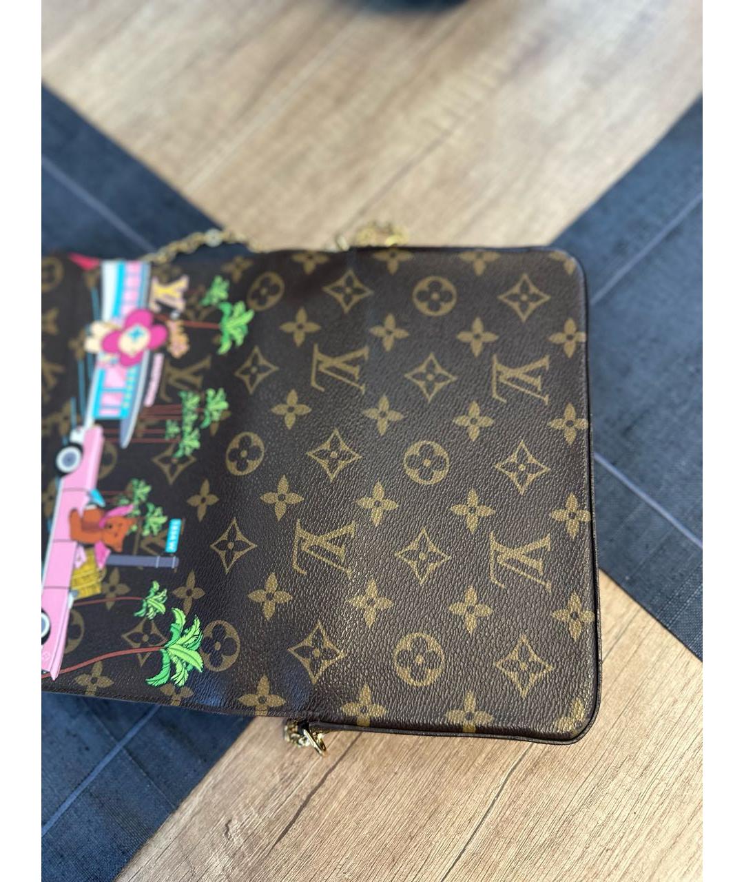 LOUIS VUITTON Коричневая сумка через плечо из канвы, фото 3