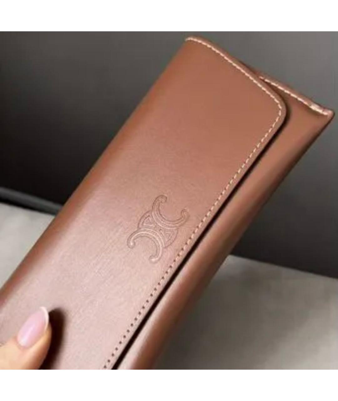 CELINE Коричневые пластиковые солнцезащитные очки, фото 7