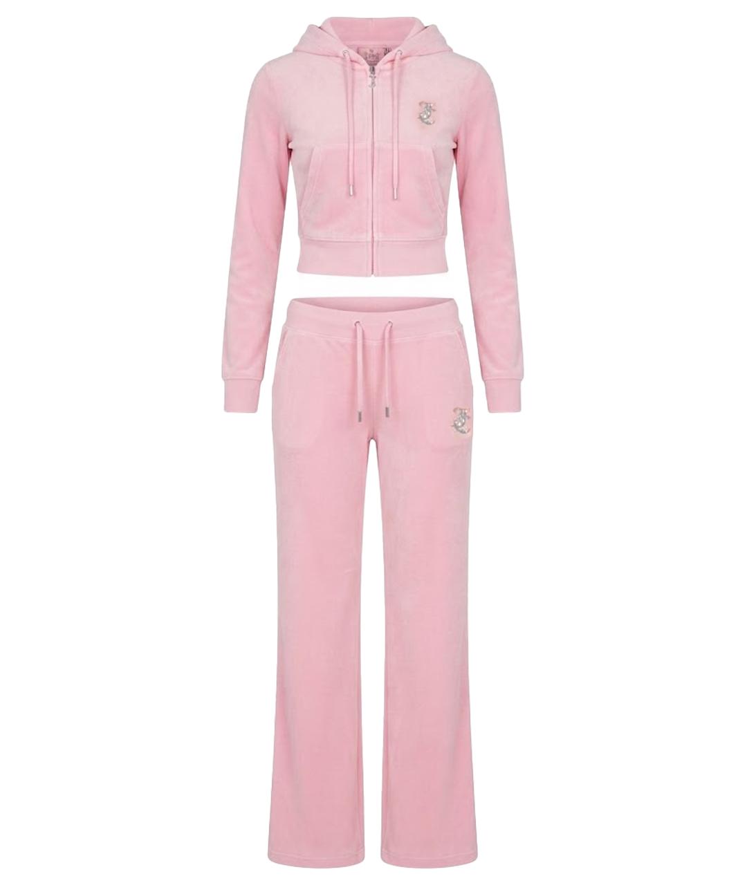 JUICY COUTURE Коралловый велюровый костюм с брюками, фото 1