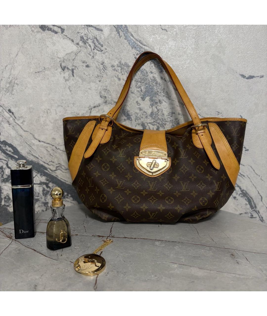 LOUIS VUITTON Коричневая сумка с короткими ручками из канвы, фото 9