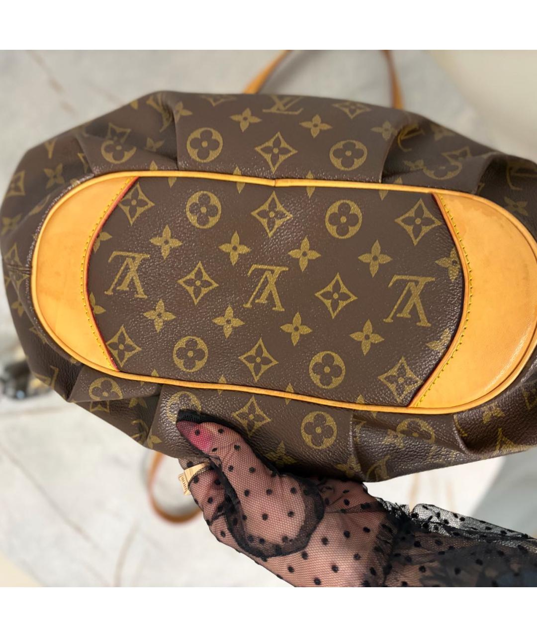 LOUIS VUITTON Коричневая сумка с короткими ручками из канвы, фото 5