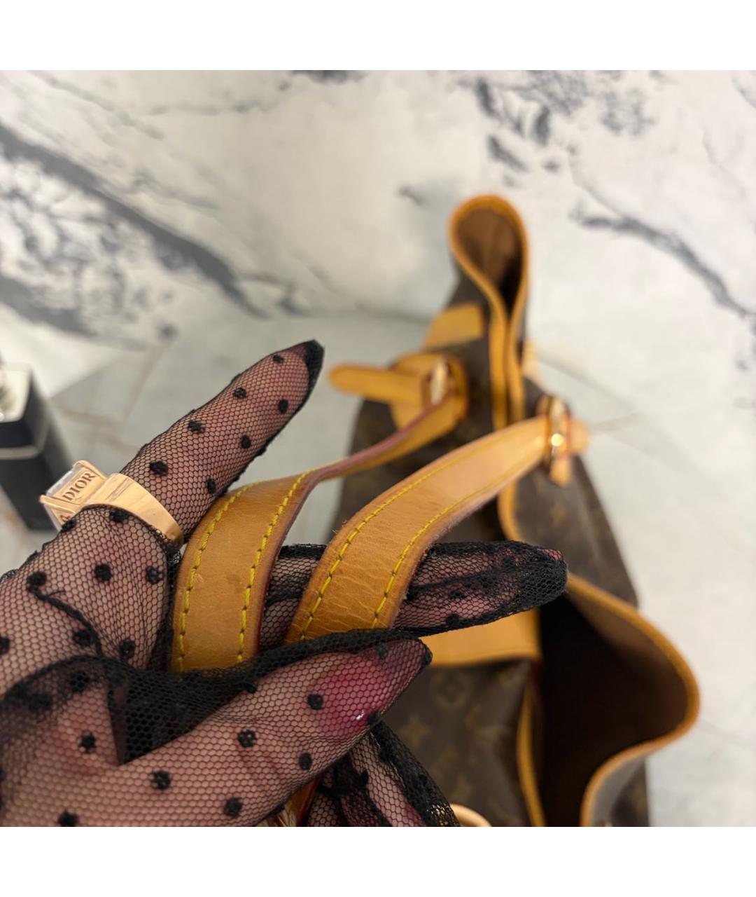 LOUIS VUITTON Коричневая сумка с короткими ручками из канвы, фото 7