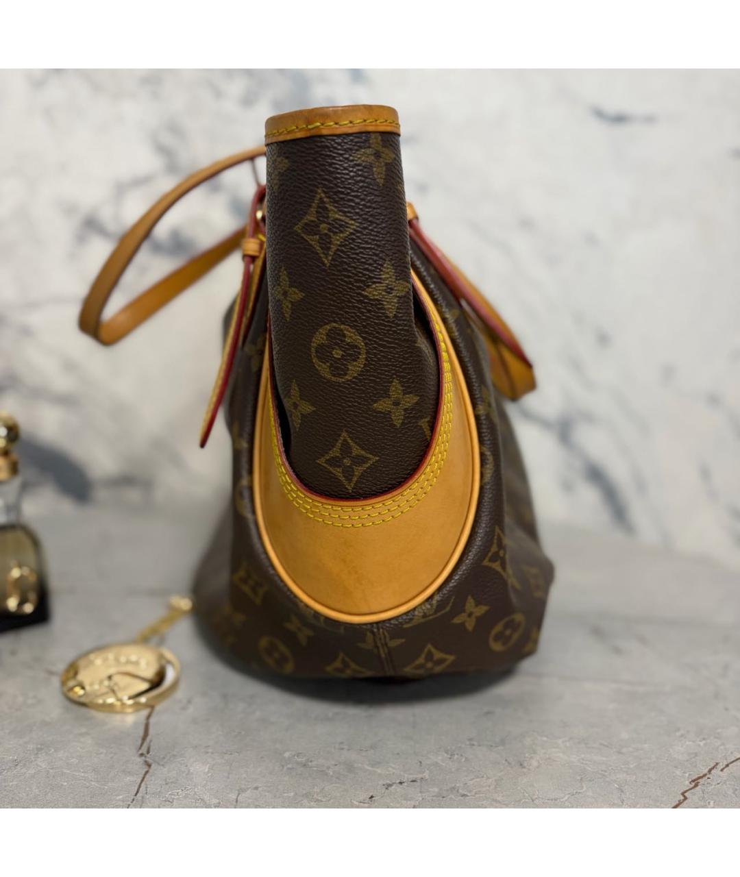 LOUIS VUITTON Коричневая сумка с короткими ручками из канвы, фото 2