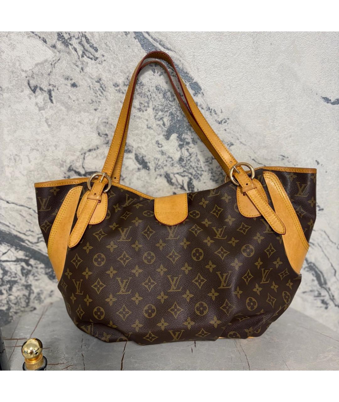 LOUIS VUITTON Коричневая сумка с короткими ручками из канвы, фото 3
