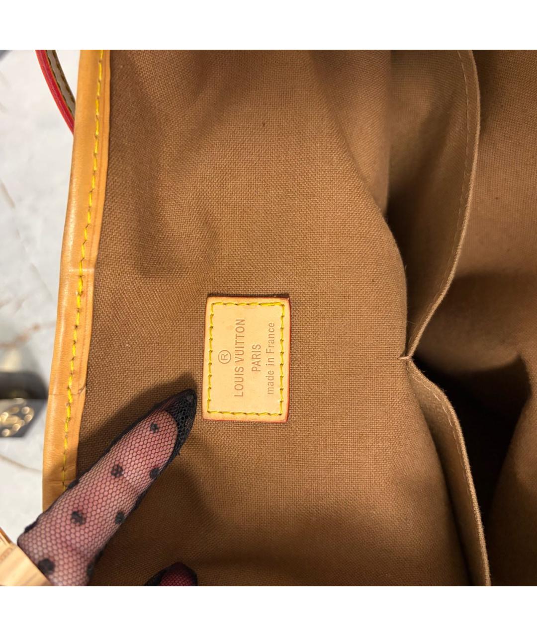 LOUIS VUITTON Коричневая сумка с короткими ручками из канвы, фото 8