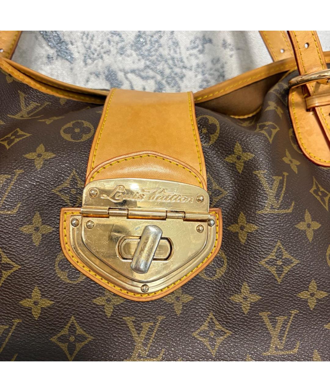 LOUIS VUITTON Коричневая сумка с короткими ручками из канвы, фото 6