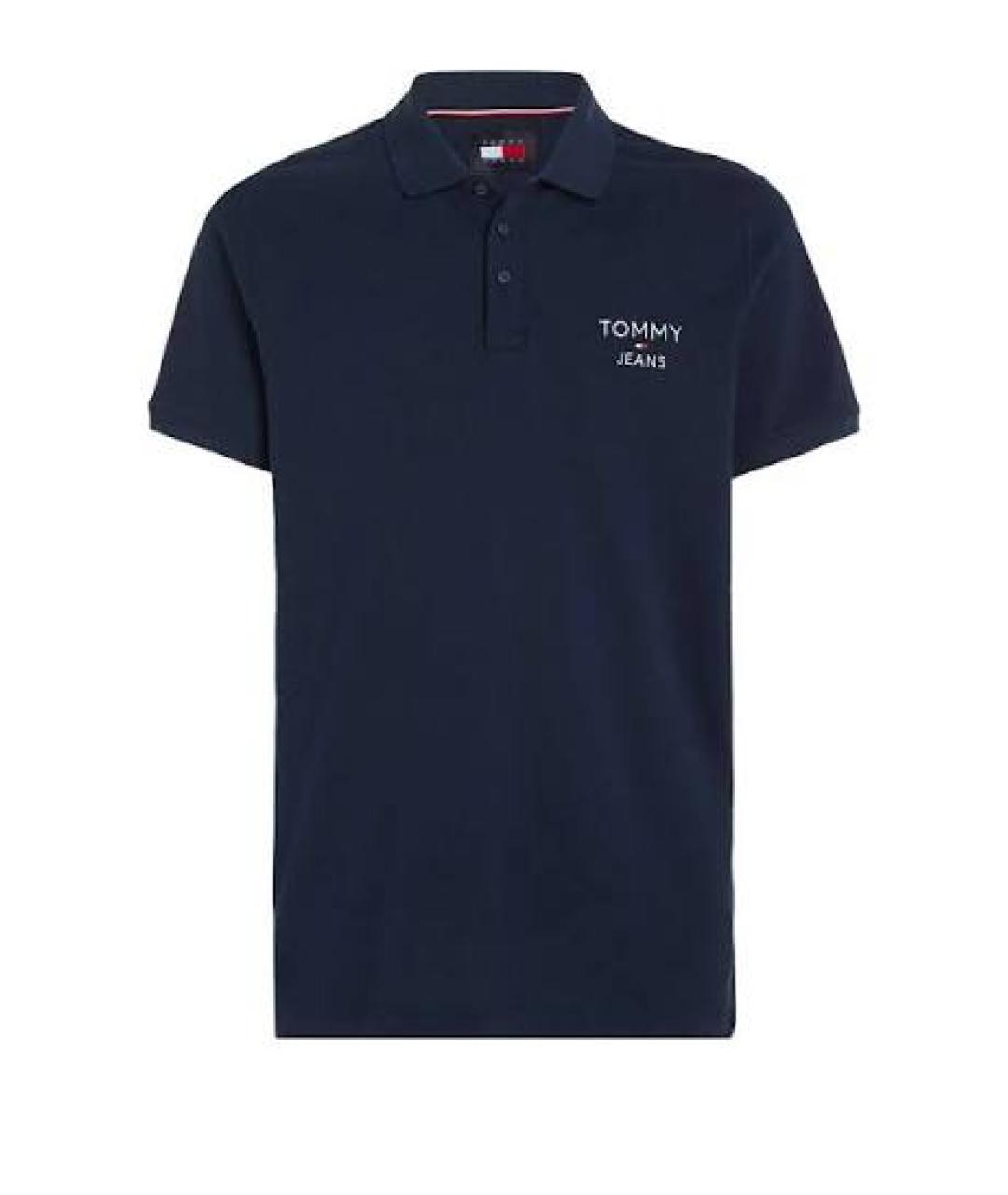 TOMMY HILFIGER Темно-синее хлопковое поло с коротким рукавом, фото 1