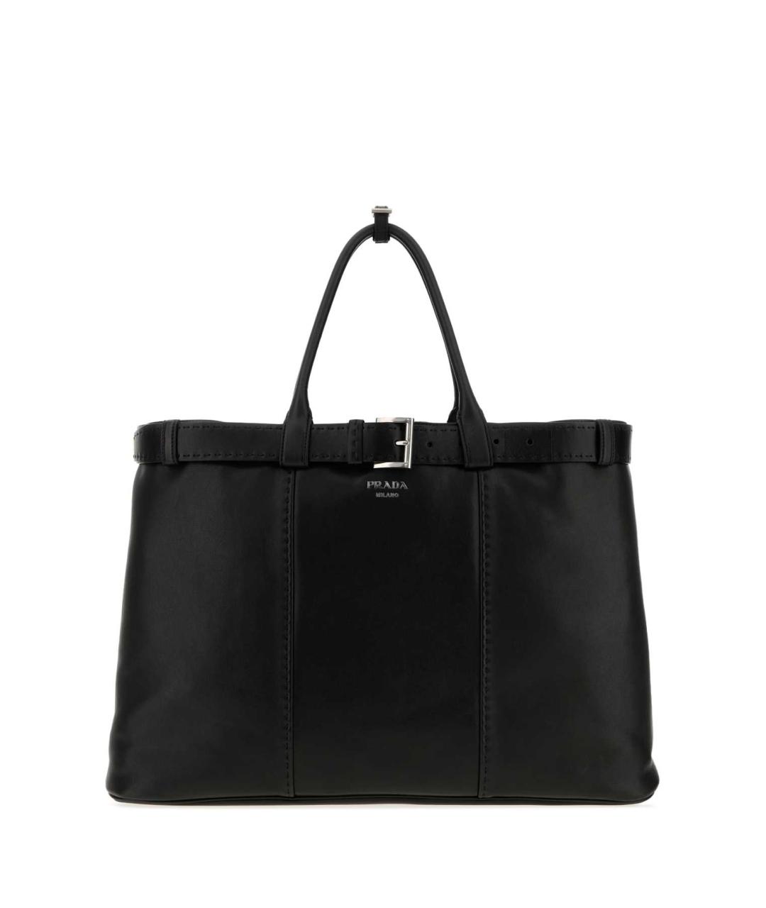 PRADA Черная кожаная сумка тоут, фото 1