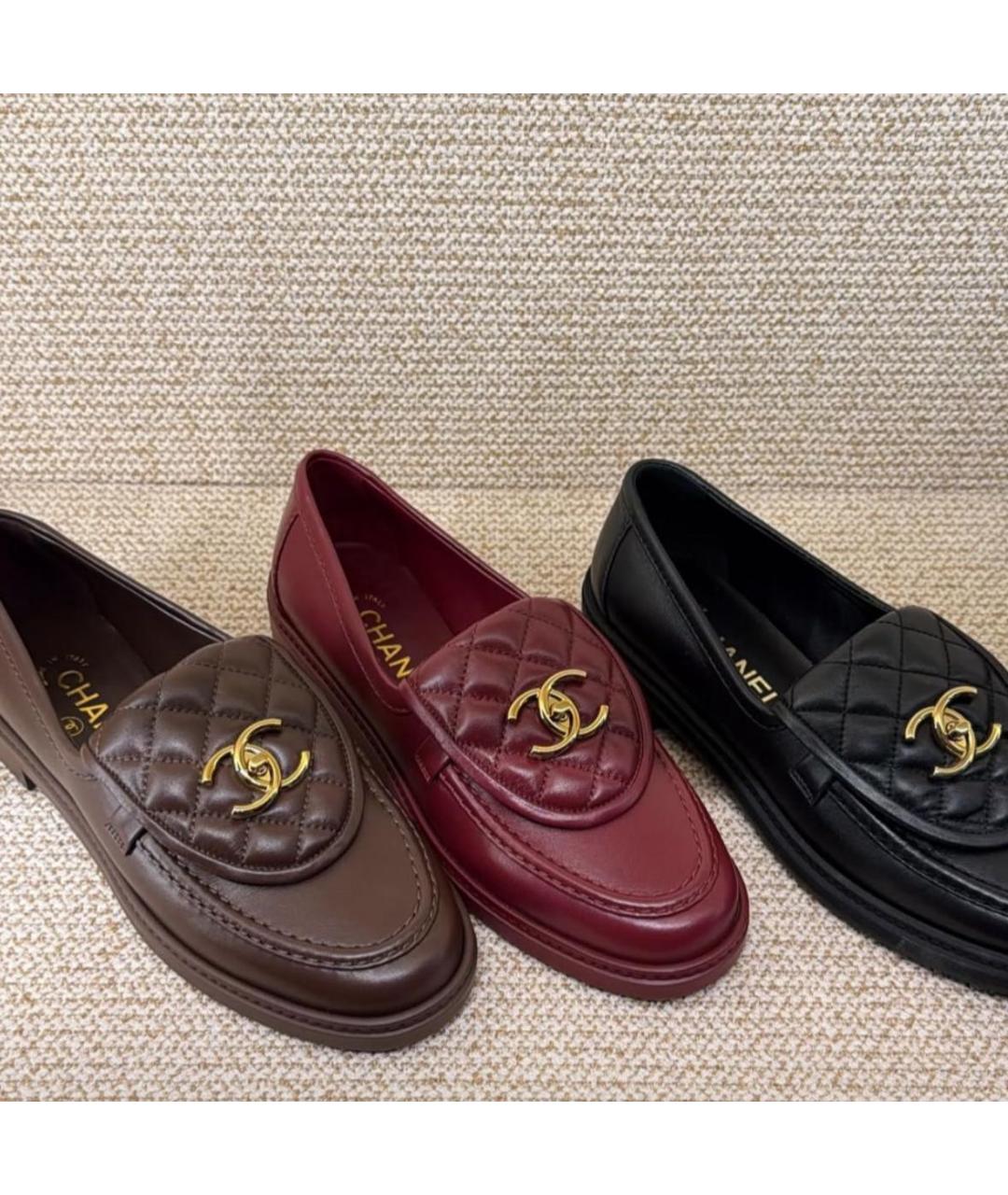CHANEL Красные кожаные лоферы, фото 2