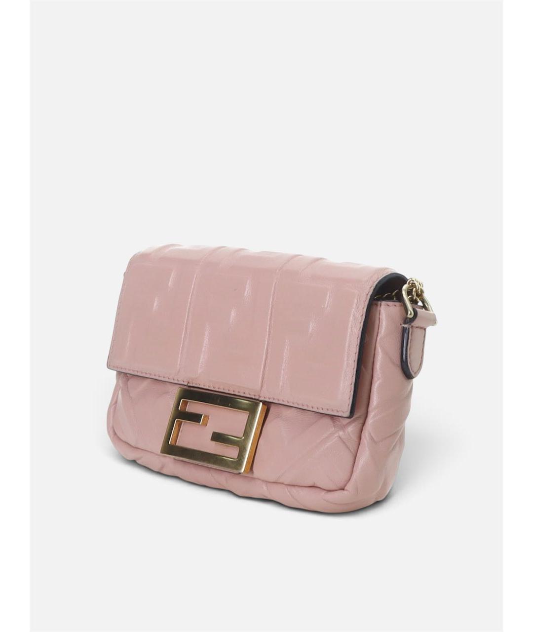 FENDI Розовая кожаная сумка через плечо, фото 4