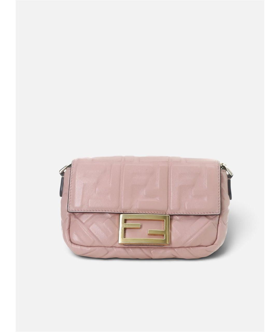 FENDI Розовая кожаная сумка через плечо, фото 3