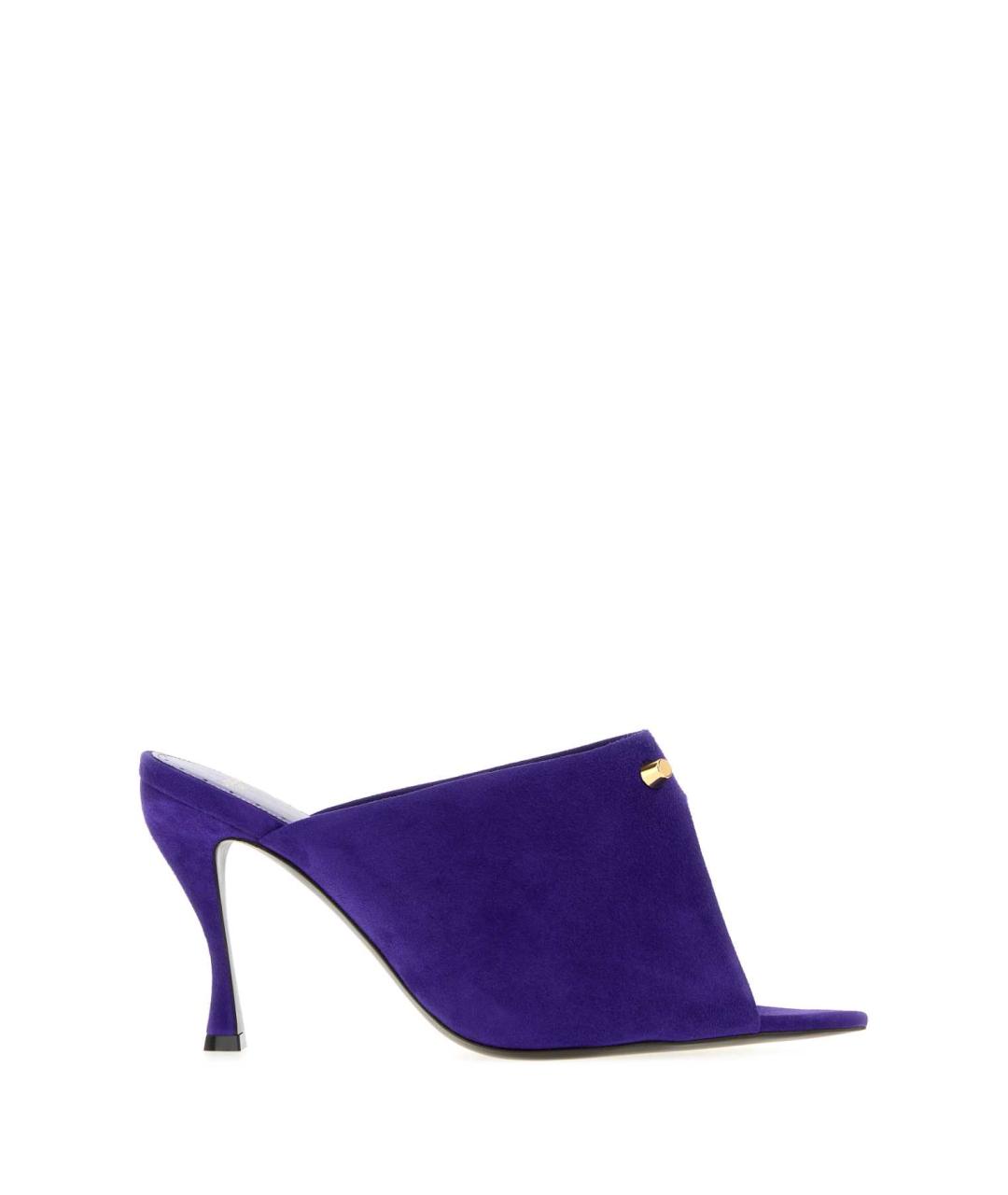 BALENCIAGA Синие кожаные мюли, фото 1
