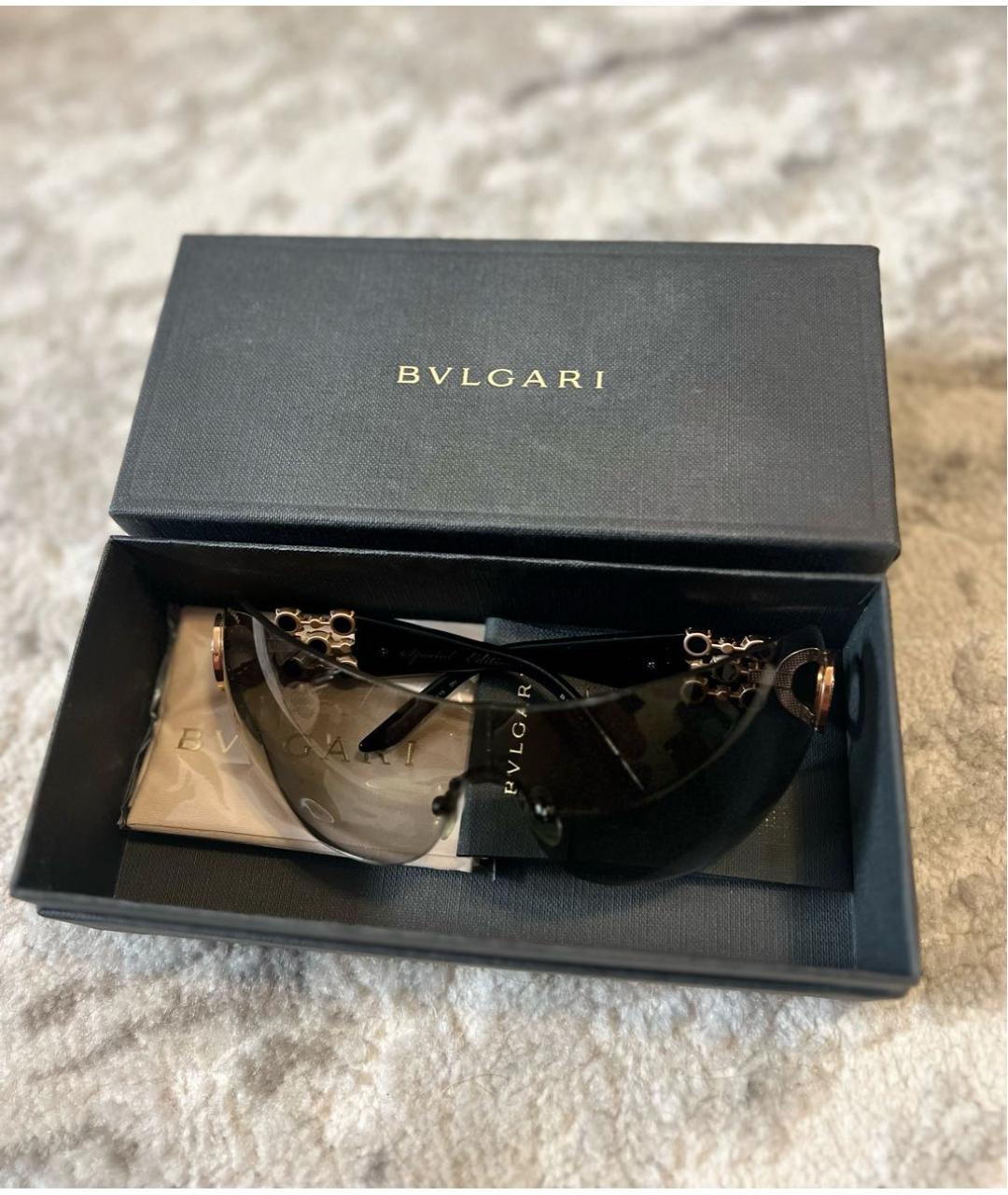 BVLGARI Серые металлические солнцезащитные очки, фото 4