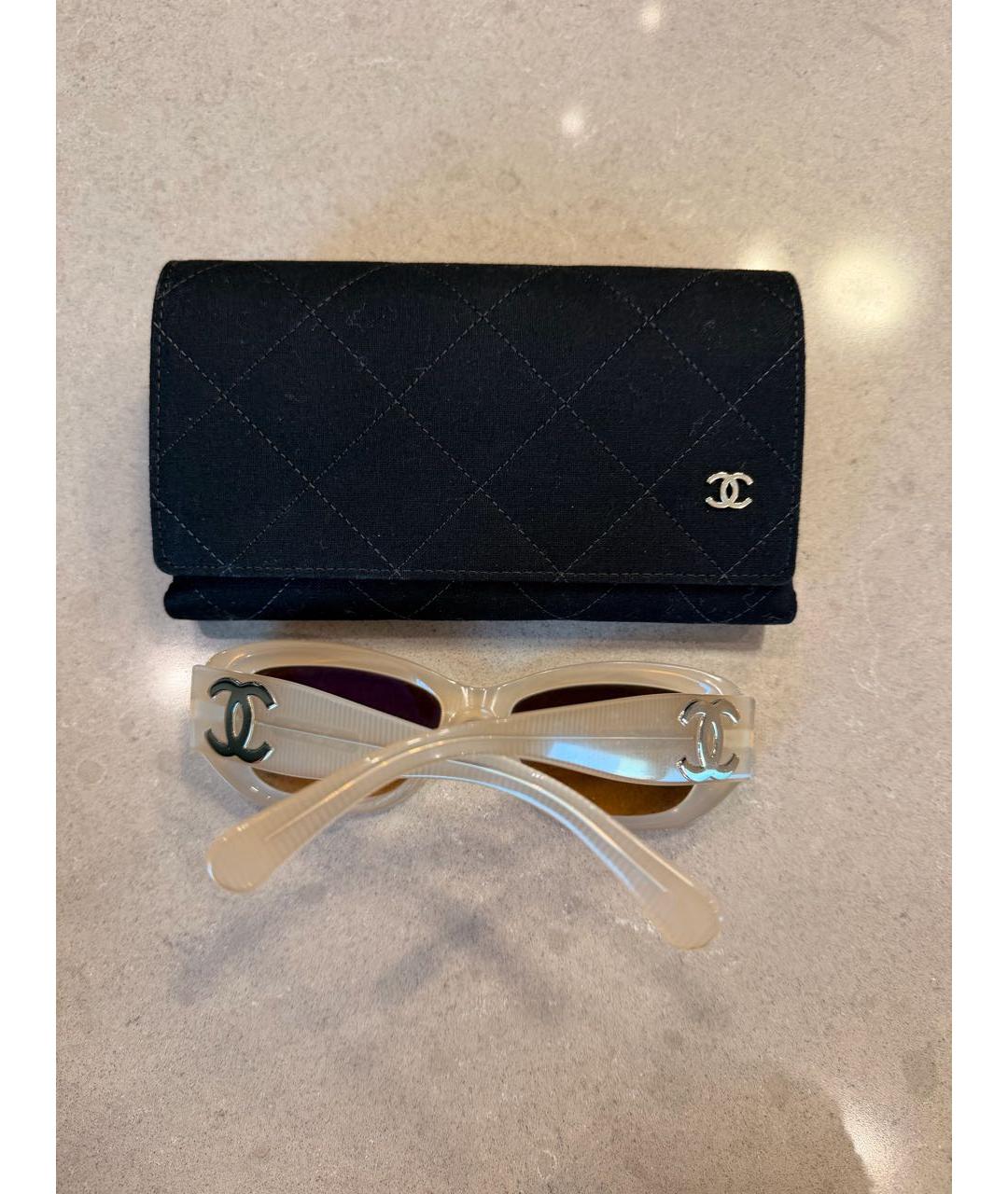 CHANEL Бежевые солнцезащитные очки, фото 4