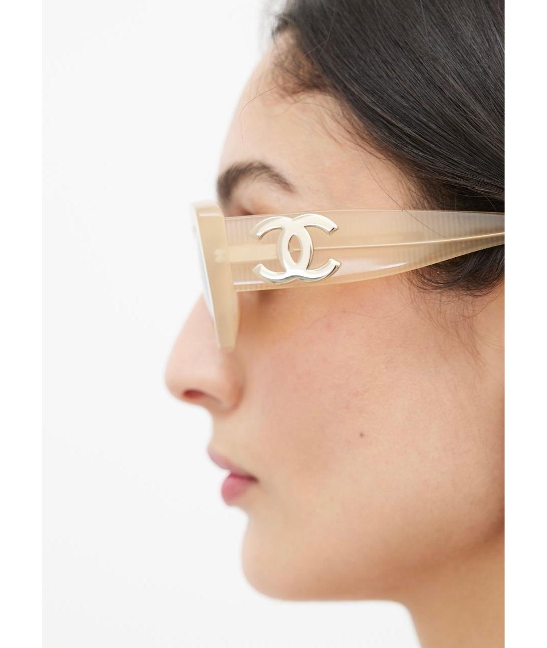 CHANEL Бежевые солнцезащитные очки, фото 6