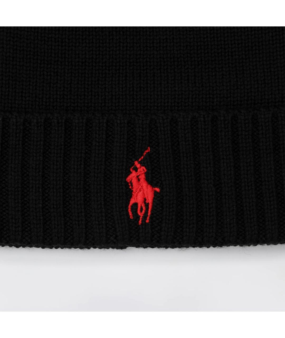 POLO RALPH LAUREN Черная шерстяная шапка, фото 2