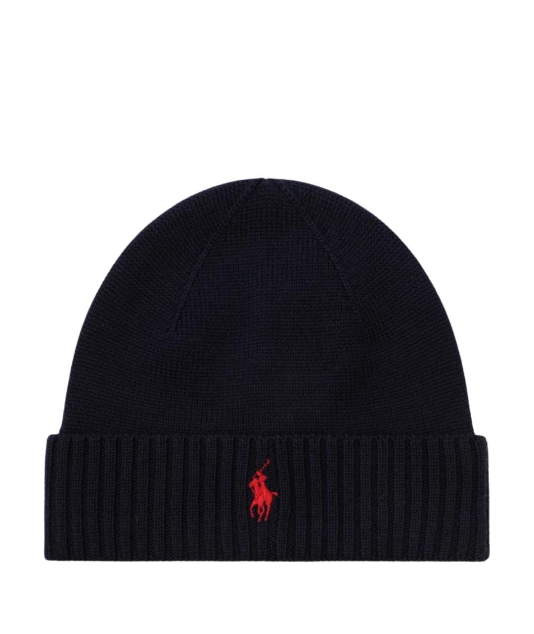 POLO RALPH LAUREN Синяя шерстяная шапка, фото 1