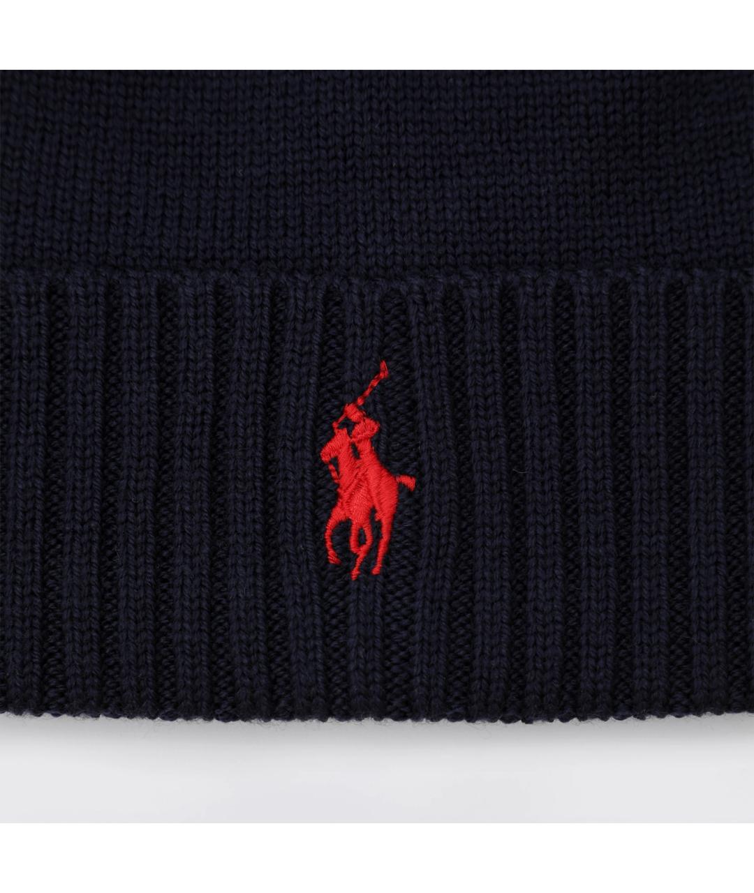POLO RALPH LAUREN Синяя шерстяная шапка, фото 2