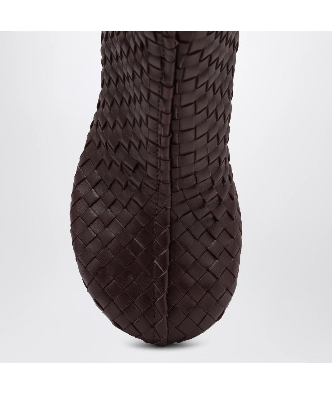 BOTTEGA VENETA Бордовые кожаные ботильоны, фото 3