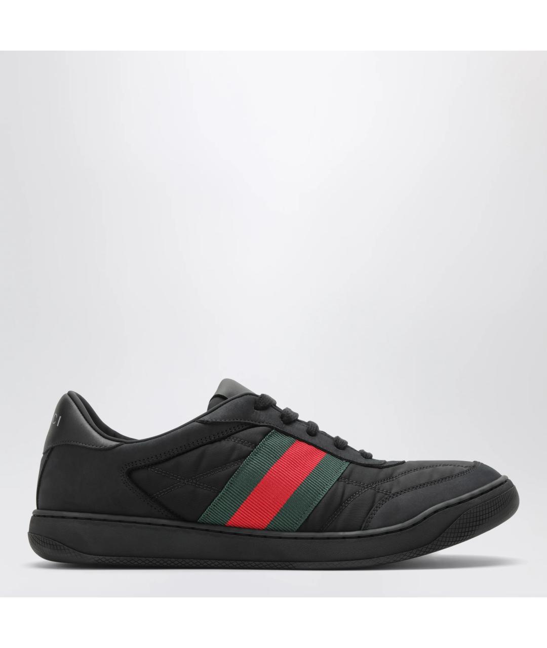 GUCCI Черные текстильные низкие кроссовки / кеды, фото 3