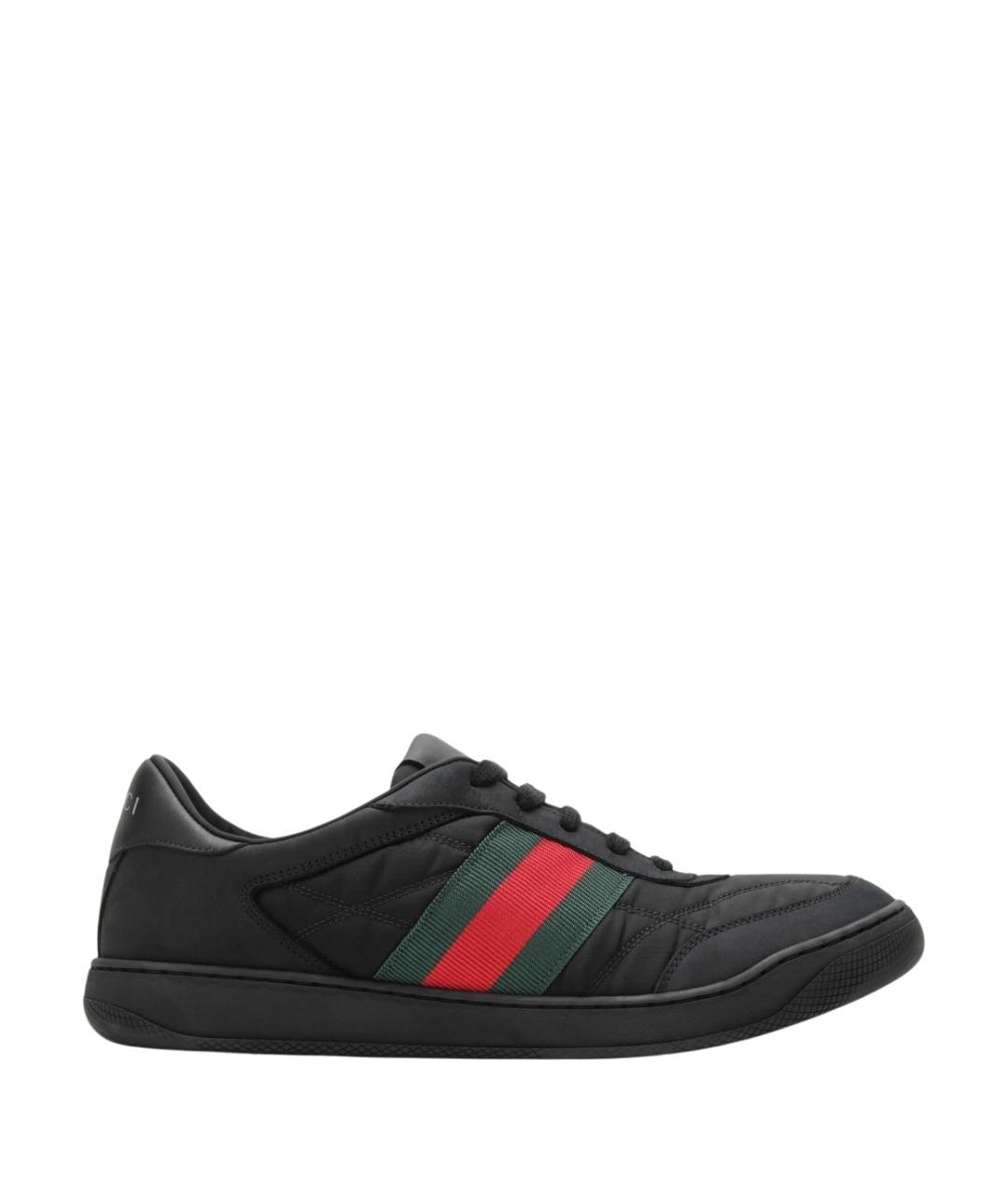GUCCI Черные текстильные низкие кроссовки / кеды, фото 1