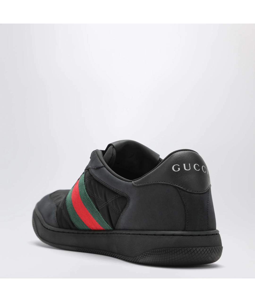 GUCCI Черные текстильные низкие кроссовки / кеды, фото 2