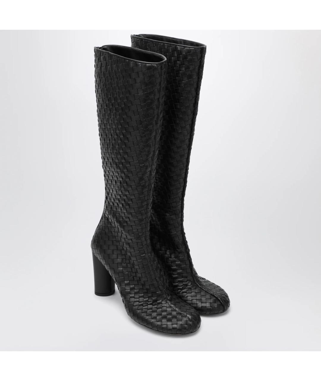 BOTTEGA VENETA Черные кожаные сапоги, фото 2