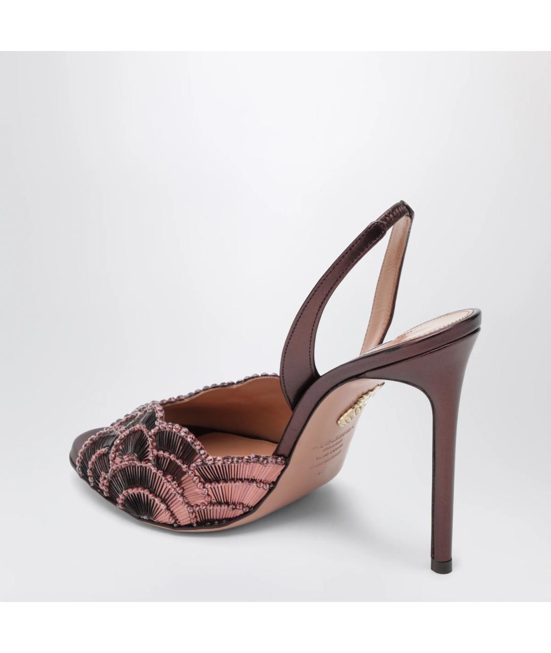 AQUAZZURA Фиолетовые кожаные босоножки, фото 2