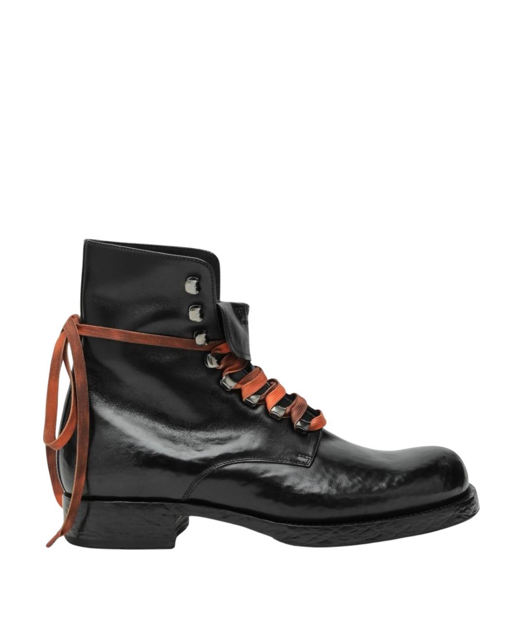 PRADA Черные кожаные высокие ботинки, фото 1