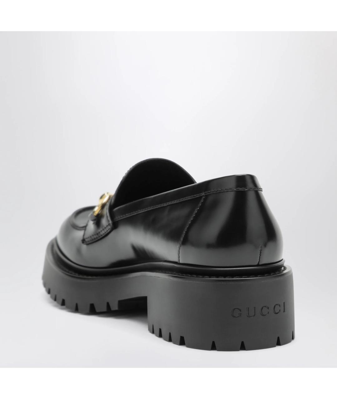 GUCCI Черные кожаные лоферы, фото 2