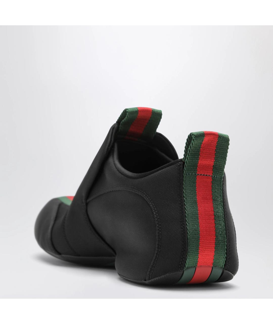 GUCCI Черные текстильные низкие кроссовки / кеды, фото 2