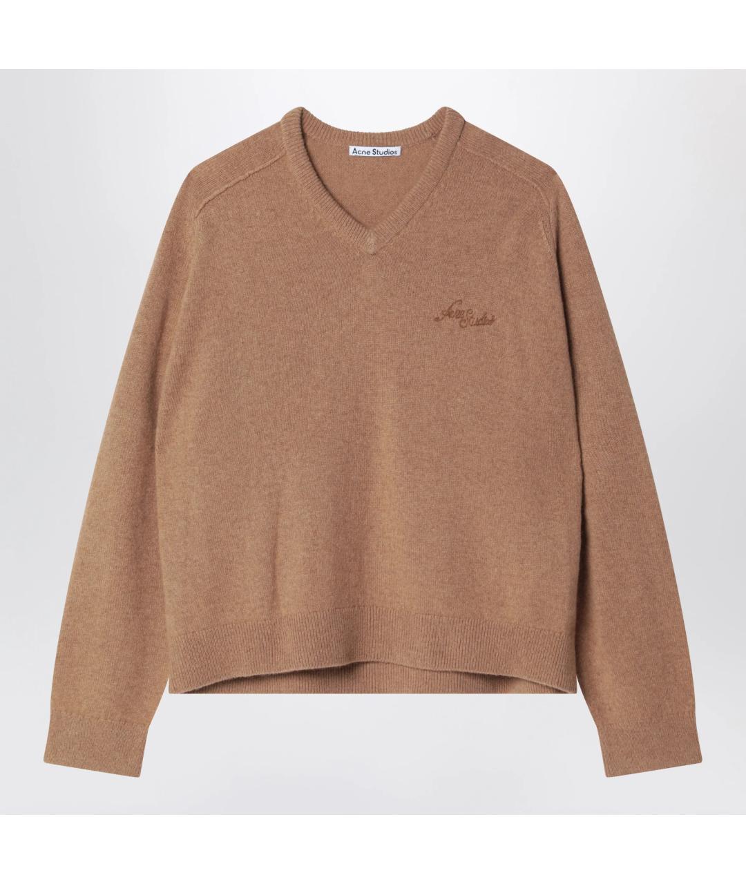 ACNE STUDIOS Бежевый шерстяной джемпер / свитер, фото 3