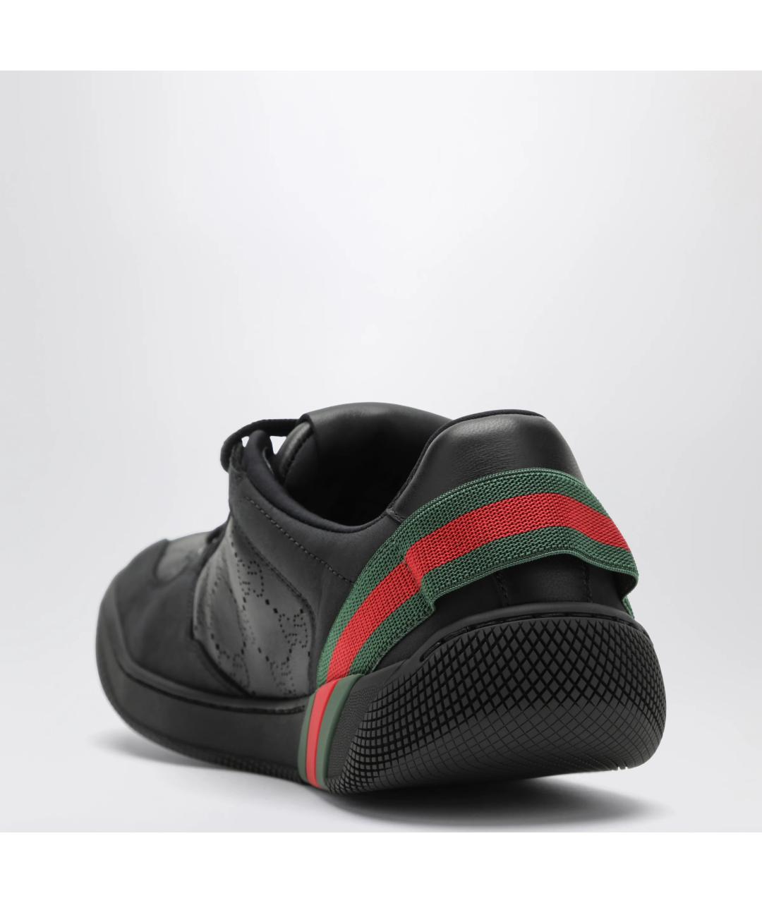 GUCCI Черные кожаные кроссовки, фото 2