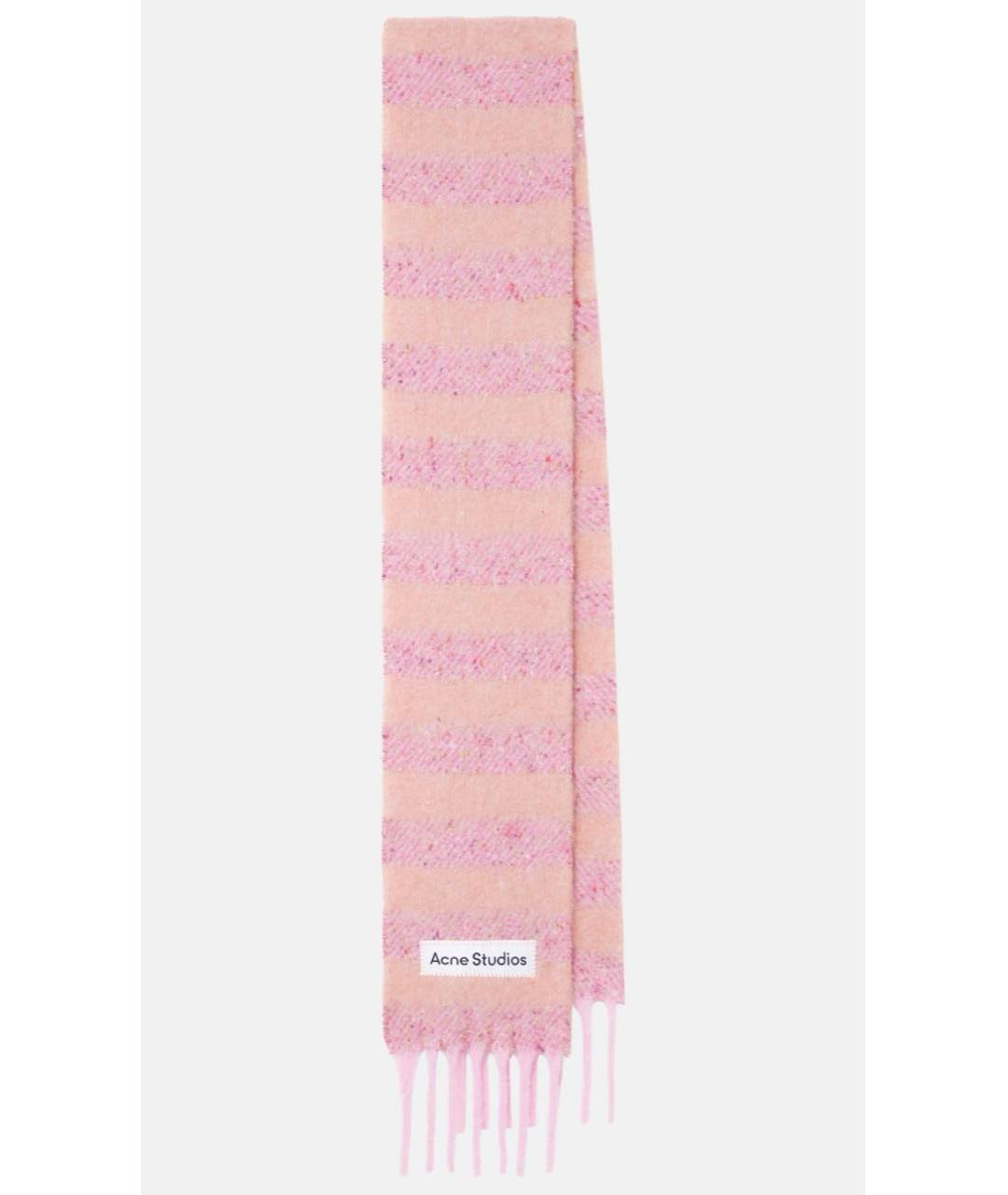 ACNE STUDIOS Розовый шерстяной шарф, фото 2