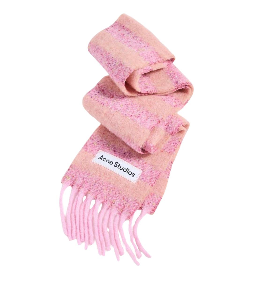 ACNE STUDIOS Розовый шерстяной шарф, фото 1